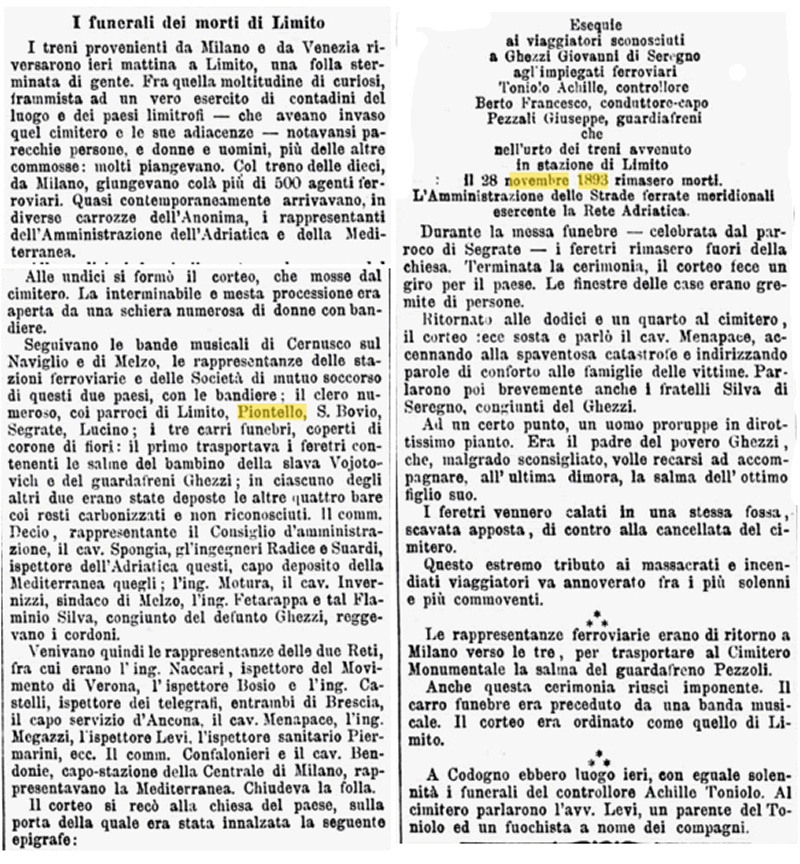 disastro ferroviario a limito nel 1893